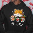 食べ物好きのためのかわいい日本のかわいい猫寿司 パーカー 面白い贈り物