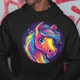鮮やかな虹色の馬の魔法の夢 パーカー 面白い贈り物