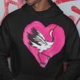 鶴 ハートデザインラブ 鶴 恋人 鶴 パーカー 面白い贈り物