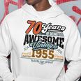 70歳の誕生日 ヴィンテージ 1955 70 Years Of Being Awesome レトロ パーカー 面白い贈り物