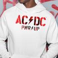 AcDcロックミュージックバンドpwrupフォトロゴ。 パーカー 面白い贈り物