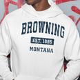 Browning Montana Mt ビンテージ スポーツ 確立 ネイビーデザイン 長袖tシャツ パーカー 面白い贈り物
