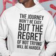Easy Journeys Regret ジム、ハッスル、成功、モチベーションアップ パーカー 面白い贈り物