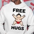 Free Hugs おもしろ相撲力士 相撲ハグ カワイイ相撲ハグ パーカー 面白い贈り物