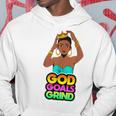 God Goals グラインドメラニン クリスチャン 楽しい ブラック クイーン ガールズ パーカー 面白い贈り物