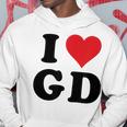 I Heart Gd Initials I Love GD First And Last Name G D パーカー 面白い贈り物