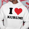 I Heart Kurumi ファーストネーム I Love パーソナライズ パーカー 面白い贈り物