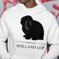 Holland Lop Rabbitブラックシルエット パーカー 面白い贈り物