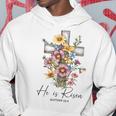 He Is Risen 花柄 十字架 春の花 イースター クリスチャ パーカー 面白い贈り物