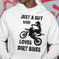 メンズ Just A Guy Who Loves ダートバイク 面白い モトクロス パーカー 面白い贈り物