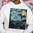 Mothman Cryptid Cryptozoology 星月夜 ゴッホ絵画 パーカー 面白い贈り物