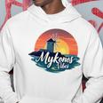 Mykonosibes ヴィンテージ 夕日 ギリシャの島 ギリシャ お土産 長袖tシャツ パーカー 面白い贈り物