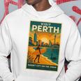 Perth Australia – ビンテージ旅行ポスタースタイル 長袖tシャツ パーカー 面白い贈り物