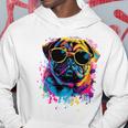 Pug Dog Lovers カラフル ポップアート パグ 長袖tシャツ パーカー 面白い贈り物