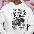 Smyrna Delaware Usa ホットロッド ビンテージスタイル カーデザイン パーカー 面白い贈り物