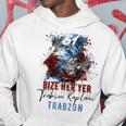 Trabzon 61 Bize Her Yer Trabzon ホワイトエディション パーカー 面白い贈り物