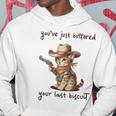 You 'Ve Just Buttered Your Last Biscuit Meow Cowboy Cat Meme 長袖tシャツ パーカー 面白い贈り物