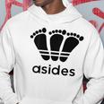 【バックプリント・背中側】アシデス Asides 足です。【変なデザイン屋さん】スポーツ ブランド パロディ 面白 パーカー 面白い贈り物