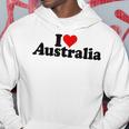 アイ・ラブ・ハート・オーストラリア パーカー 面白い贈り物