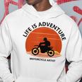 アドベンチャー バイク おもしろ ツーリング 人生は冒険だ オフロードバイクバイク イラスト パーカー 面白い贈り物