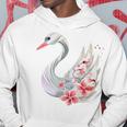 エレガントな白鳥の花 パーカー 面白い贈り物