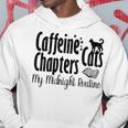 カフェイン猫・章 マイミッドナイトルーチン ナイトキャット フクロウ 長袖tシャツ パーカー 面白い贈り物