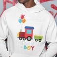 キッズ かっこいいチュー 3歳バースデーボーイ可愛い電車好き パーカー 面白い贈り物
