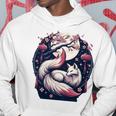 キツネ キツネ 桜 花 日本 九尾狐 長袖tシャツ パーカー 面白い贈り物