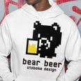 クマ ビール ドット絵 かわいい レトロ パーカー 面白い贈り物