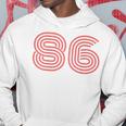 クールなレトロなレタリングジャージ、背番号86 1986 パーカー 面白い贈り物