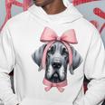 コケットボウ グレートデーン 犬 ママ ピンクリボン キュート 母の日 パーカー 面白い贈り物