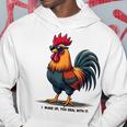 サングラスをかけた姿勢のクールな雄鶏。 パーカー 面白い贈り物
