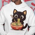 ヌードルキャット黒猫ラーメンデザイン パーカー 面白い贈り物