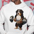 バーニーズマウンテンドッグ ウェイトリフティング フィットネスジム パーカー 面白い贈り物