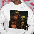 ビッグフットエイリアン 面白い ハロウィン トリック ドア カメラビュー 長袖tシャツ パーカー 面白い贈り物