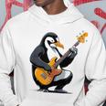 ベースギターを弾くペンギン ペンギン パーカー 面白い贈り物