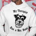 ミニチュアシュナウザー 私のセラピストは鼻が濡れています パーカー 面白い贈り物
