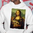 モナ・リザとオレンジ色の猫 面白いアートの絵 パーカー 面白い贈り物