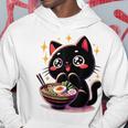 ラーメン猫かわいいアニメ猫ラーメン愛好家甘い パーカー 面白い贈り物