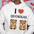 小さな赤ちゃんクオッカのユーモア動物は大好きです私はクオッカが大好きです パーカー 面白い贈り物