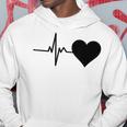 心電図のパターン ハートカラー ブラック パーカー 面白い贈り物