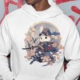 日本美術 うさぎ 忍者 浮世絵 アニメ風 侍うさぎ パーカー 面白い贈り物