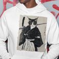 日本美術 猫 忍者 浮世絵 アニメ風 侍猫 長袖tシャツ パーカー 面白い贈り物