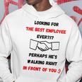 最高の雇用主をあなたの目の前で探しているデザイン パーカー 面白い贈り物