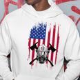 消防士 アメリカ国旗 7月4日 男性 お父さん 消防士 長袖tシャツ パーカー 面白い贈り物