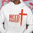 親愛なる私の後ろにいる人は祈りが必要だ、私の肩をたたいて信仰を パーカー 面白い贈り物