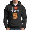 Baby Beavers Minimalist Cute I Love Beaver パーカー