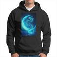 三日月のドラゴン ブルーギャラクシー天文学 アート パーカー