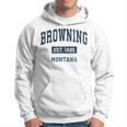 Browning Montana Mt ビンテージ スポーツ 確立 ネイビーデザイン 長袖tシャツ パーカー