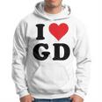 I Heart Gd Initials I Love GD First And Last Name G D パーカー